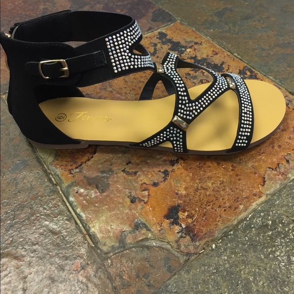 Zip back gladiator sandals black - Picture 5 of 11